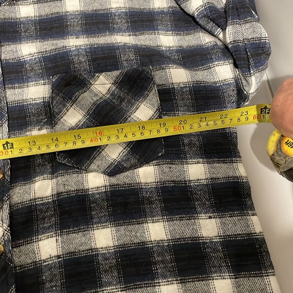 Ci Sonó Plaid Collection Shirts Womens L Plaid Button Up Long Sleeve Blue/White - Picture 11 of 13